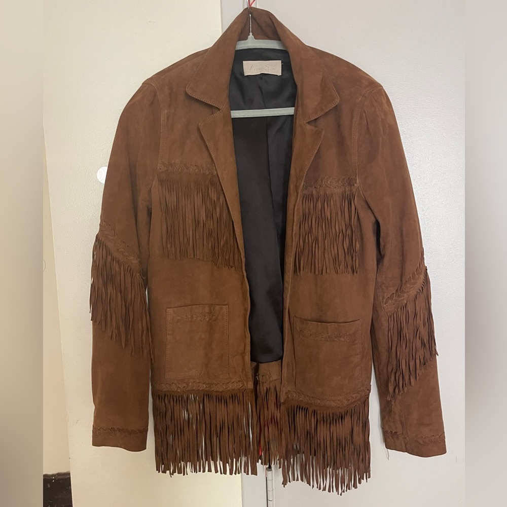 western native Brown Suede Fringe Jacket vintage - Picture 4 of 17